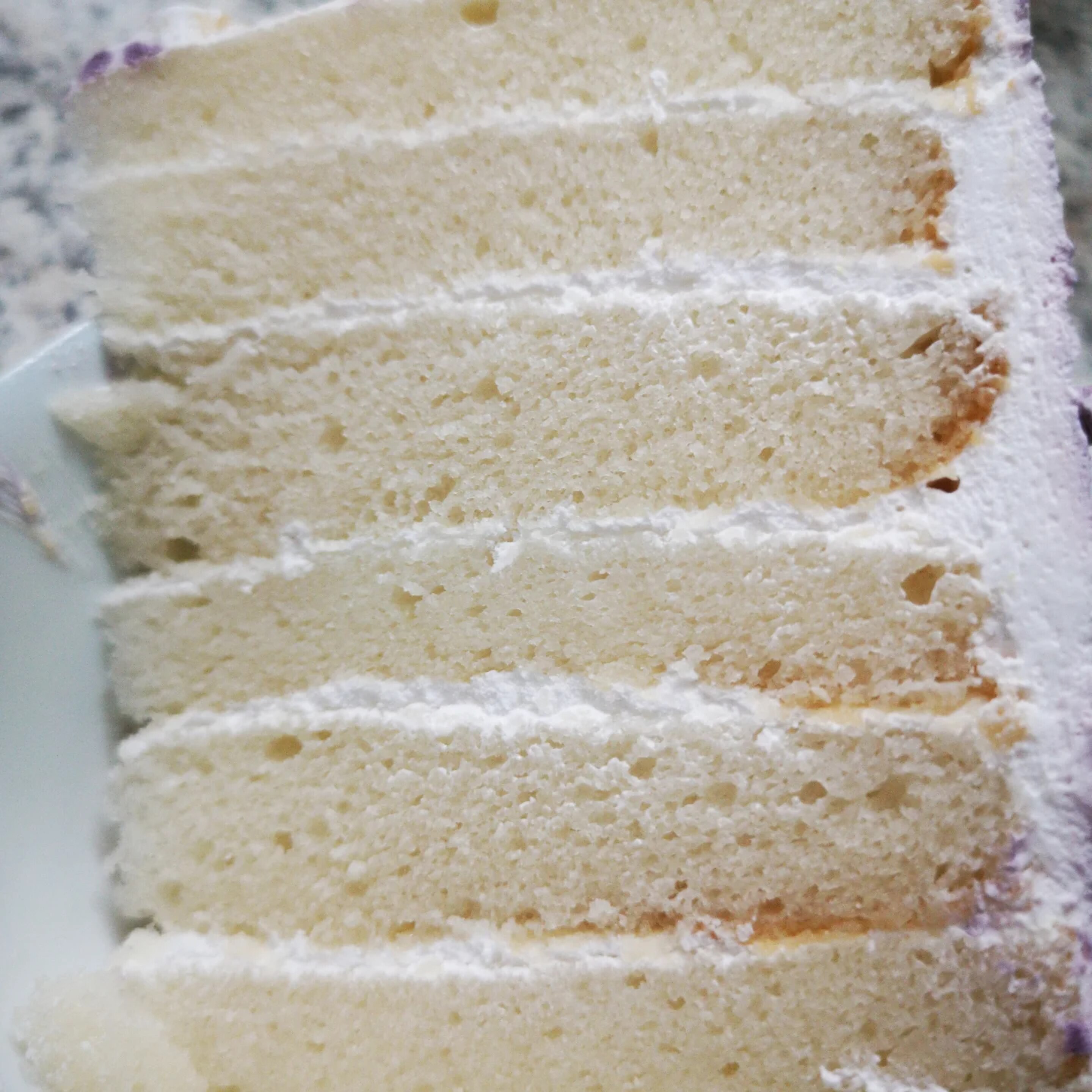 Vanilla layer cake slice